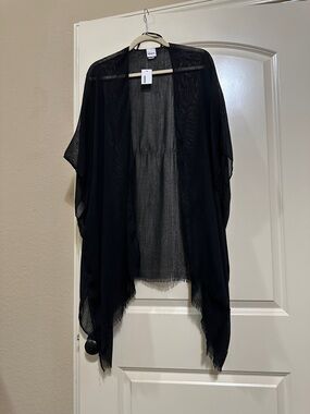 Sonoma Black Sheer Swim Coverup Kimono